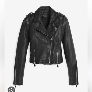 White House Black Market Genuine Leather Moto Jacket - Size Small